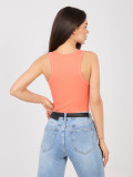 Prążkowany pomarańczowy top bez rękawów