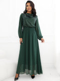 Elegancka ciemnozielona sukienka maxi z cekinami