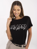 Stylowe czarne t-shirt z napisem