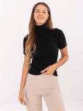 Elegancki czarny sweter z golfem