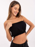 Elegancki czarny top z falbanami