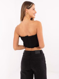 Elegancki czarny top z falbanami