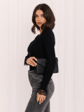 Czarny elegancki sweter z koronką