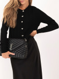 Elegancki czarny sweter z okrągłym dekoltem