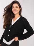 Elegancki czarny sweter z koronką