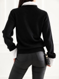 Elegancki czarny sweter polo