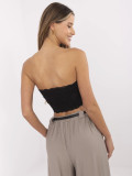 Elegancki czarny top z koronką