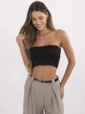 Elegancki czarny top z koronką