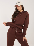 Damski komplet z kapturem w ciemnym brązie
