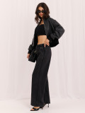Szare spodnie dresowe wide leg