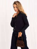 Elegancki granatowy sweter polo z kołnierzykiem
