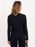 Elegancki granatowy sweter polo z kołnierzykiem