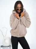 Beżowa bluza z kapturem na zamek
