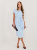 Jasnoniebieska bawełniana sukienka z paskiem