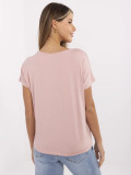 Stylowe t-shirt z napisem w jasnym różowym