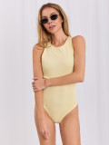 Żółte bawełniane body bez rękawów