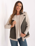 Stylowa khaki kamizelka bez rękawów