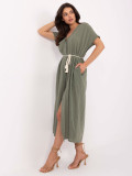 Oversize midi sukienka w khaki