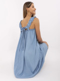 Oversize niebieska maxi sukienka