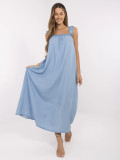 Oversize niebieska maxi sukienka