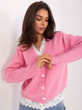 Różowy sweter z długim rękawem