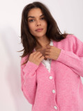 Różowy sweter z długim rękawem
