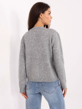 Elegancki szary sweter z długim rękawem
