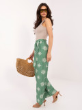 Zielone spodnie palazzo z paskiem