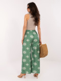 Zielone spodnie palazzo z paskiem