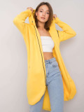 Żółta długa bluza z kapturem i suwakiem