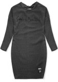 Ciemnoszara sukienka plus size SIMPLE IS BEAUTIFUL
