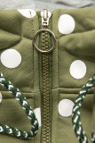 Komplet dresowy w kropki khaki/czarny