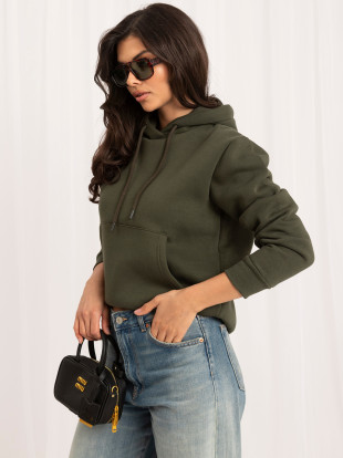 Khaki damska bluza z kapturem RUE PARIS