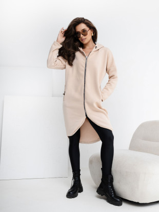 Beżowa długa bluza basic Tina RUE PARIS