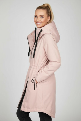 Kurtka jesienna z kapturem różowa