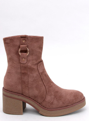 Botki na szerokim obcasie ABBY KHAKI