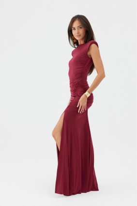 Aurelia – bordowa sukienka maxi