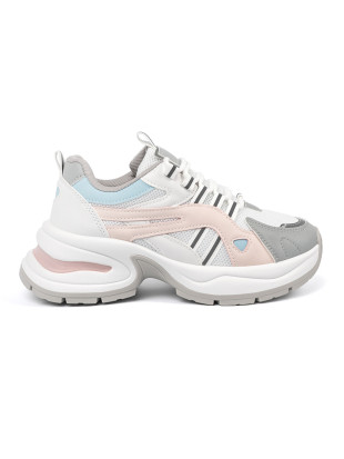 Pastelowe buty sportowe na platformie