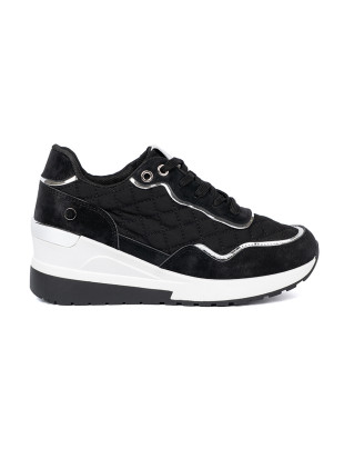 Czarne sneakersy damskie na platformie
