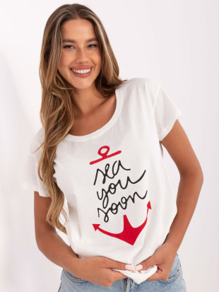 Ecru t-shirt z napisem