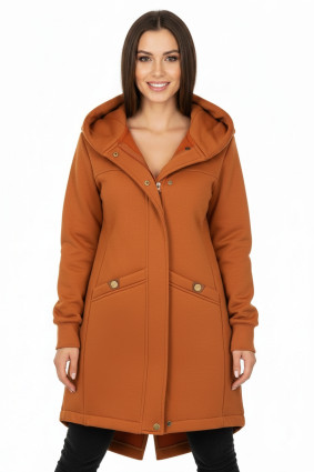 Bluza o wydłużonym fasonie tycjanowa