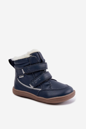 Skórzane śniegowce barefoot niebieskie