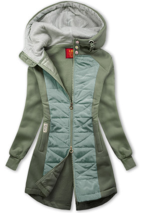 Oliwkowozielona bluza o długim fasonie