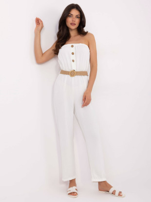 Ecru kombinezon z paskiem RUE PARIS