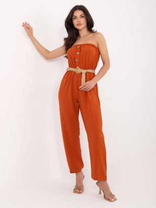 Pomarańczowy kombinezon z paskiem RUE PARIS