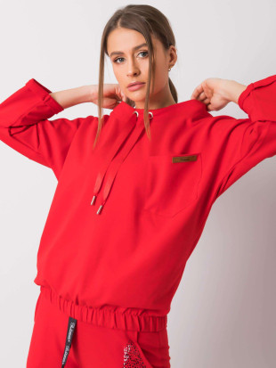 Czerwona oversize bawełniana bluza