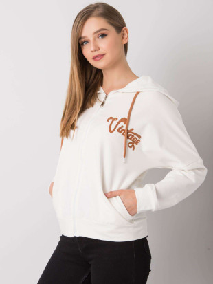 Ecru rozpinana bluza z kapturem