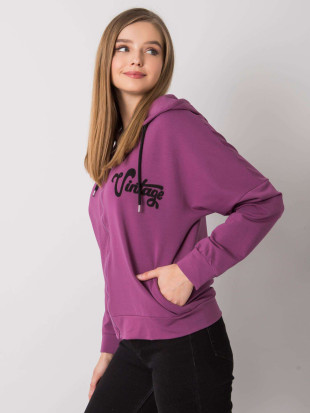 Fioletowa bluza rozpinana z kapturem