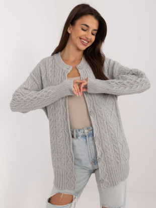 Stylowy szary sweter z długim rękawem