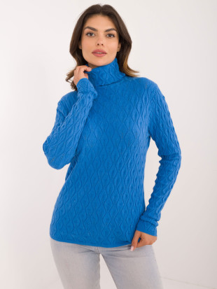 Niebieski sweter z golfem
